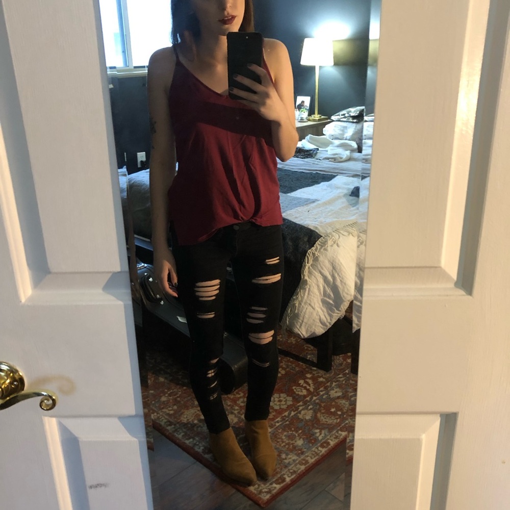 Dark Red Tank Top